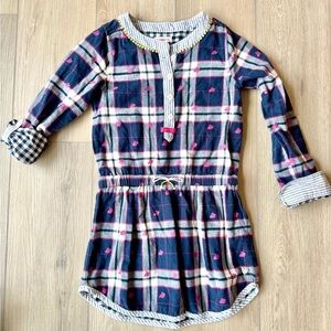 Hatley Girls Pink Blue Check Bunny Rabbit Cotton Dress  Size 8 EUC Easter